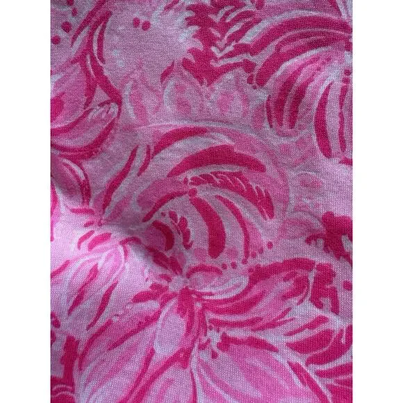 Lilly Pulitzer Geanna Swing Dress — S Pink Blossom Foxy Llama 3/4 Sleeve Tiered - Picture 9 of 10